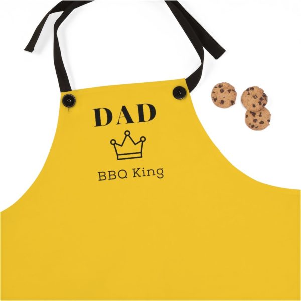 Dad BBQ King Apron - Yellow - Image 3
