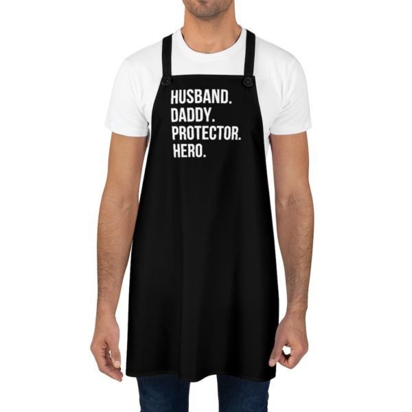 Husband Daddy Protector Hero Apron - Black - Image 4