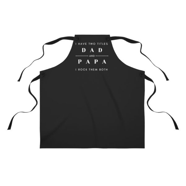 Two Titles Dad and Papa Apron - Black - Image 2