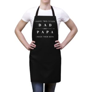 Two Titles Dad and Papa Apron - Black