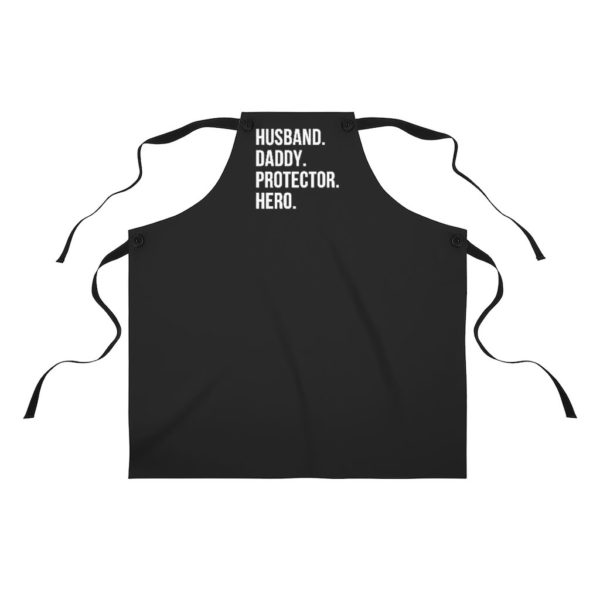 Husband Daddy Protector Hero Apron - Black - Image 2