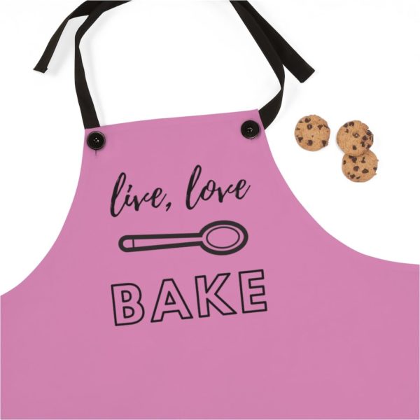 Live, Love, Bake Apron - Pink - Image 3