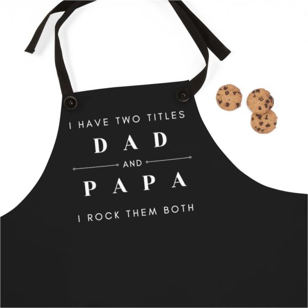 Two Titles Dad and Papa Apron - Black - Image 3