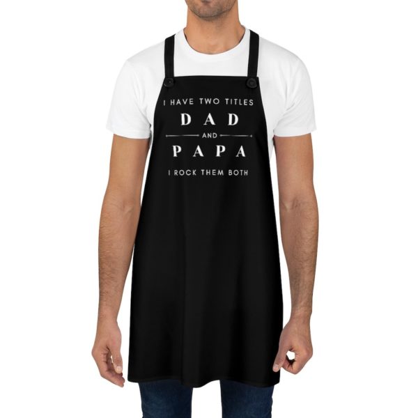 Two Titles Dad and Papa Apron - Black - Image 4