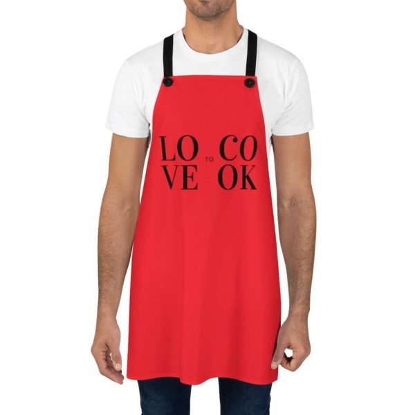 LOVE to COOK Apron - Red - Image 4